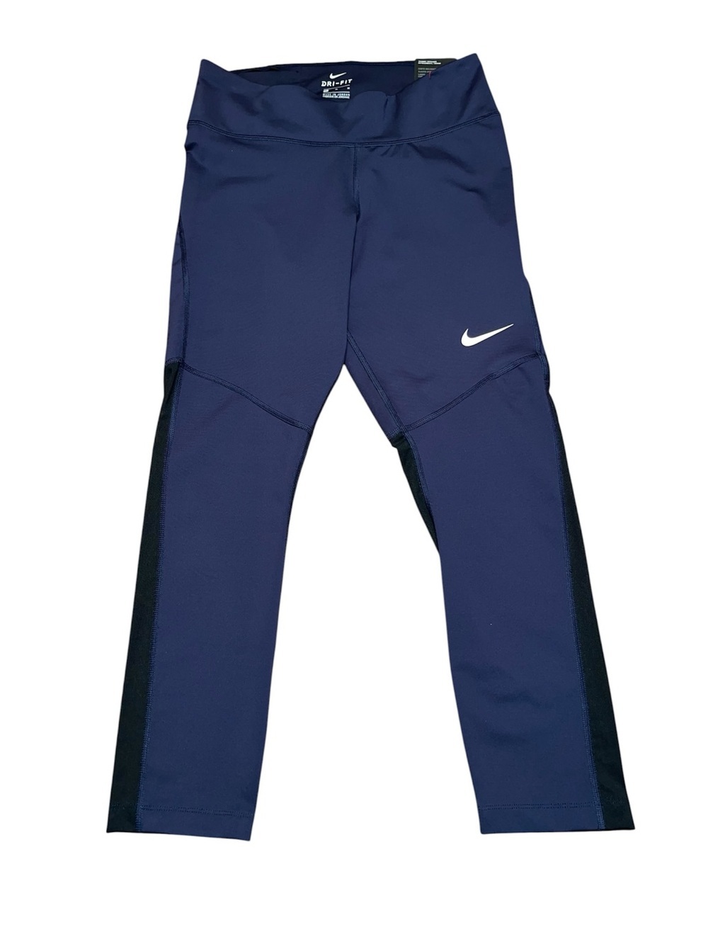 NWT The Nike Fly Victory Tight Fit Dri Fit Crop Leggings Navy Size M